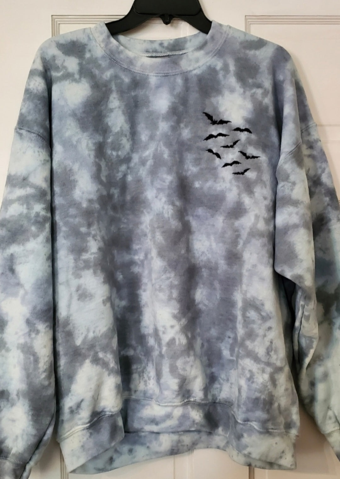 Tie dye Bats Embroidered Crewneck